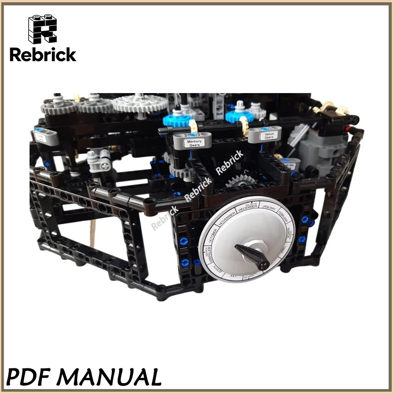 Solar System Orrery - Prachtige MOC-bouwsteenset, een functioneel zonnestelselmodel met